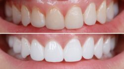 ホワイトニング施術前後の比較