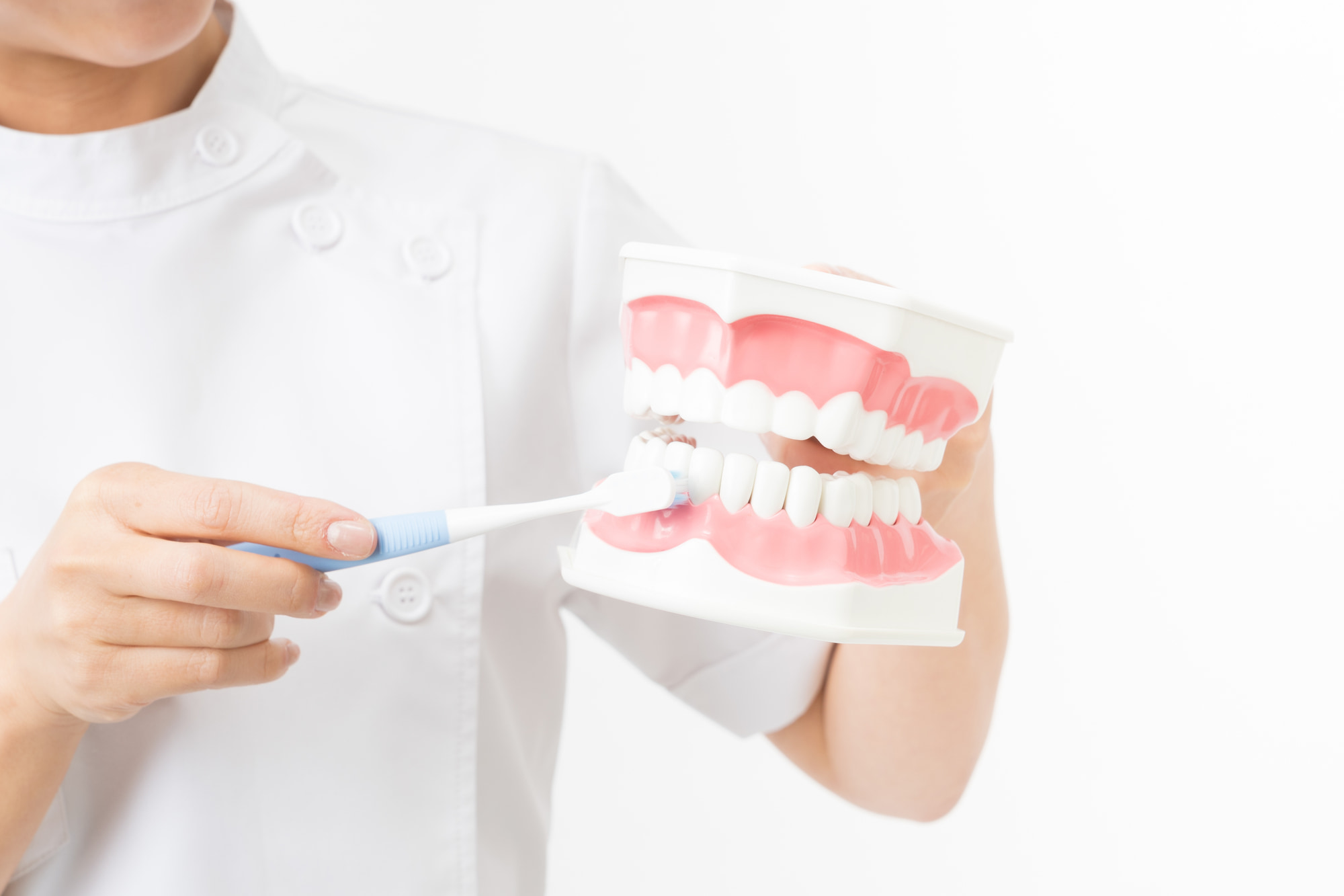 歯科医がブラッシング指導をするイメージ