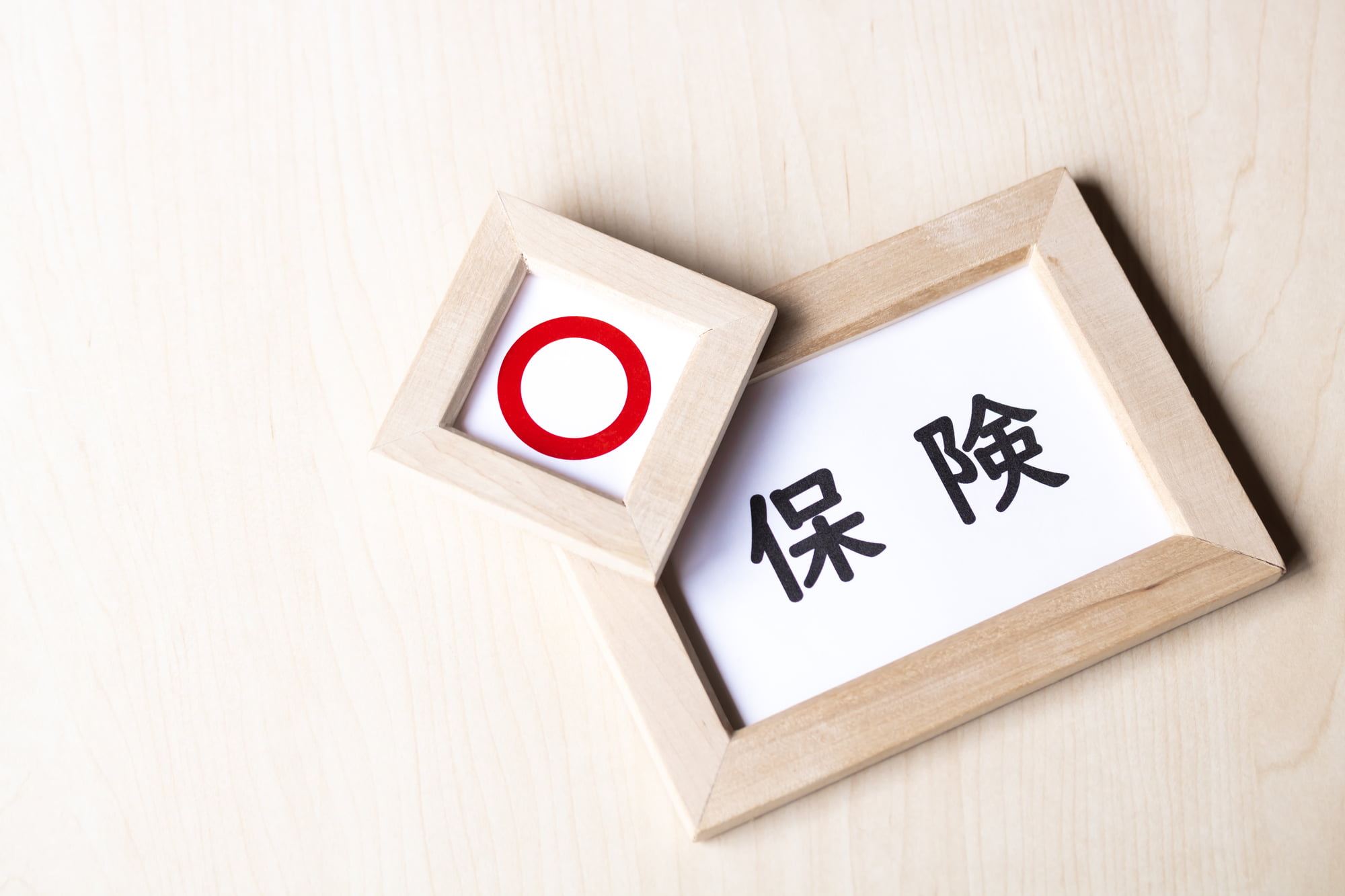 保険の文字にマルのマーク